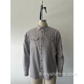 Chemise à col blanc gris 100% coton